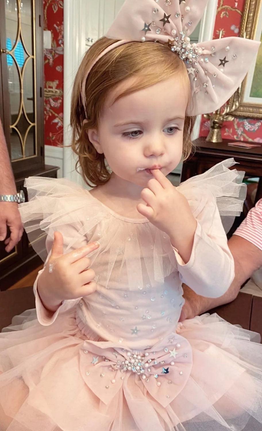 Petite Princess Romper and Hair Bow Combo