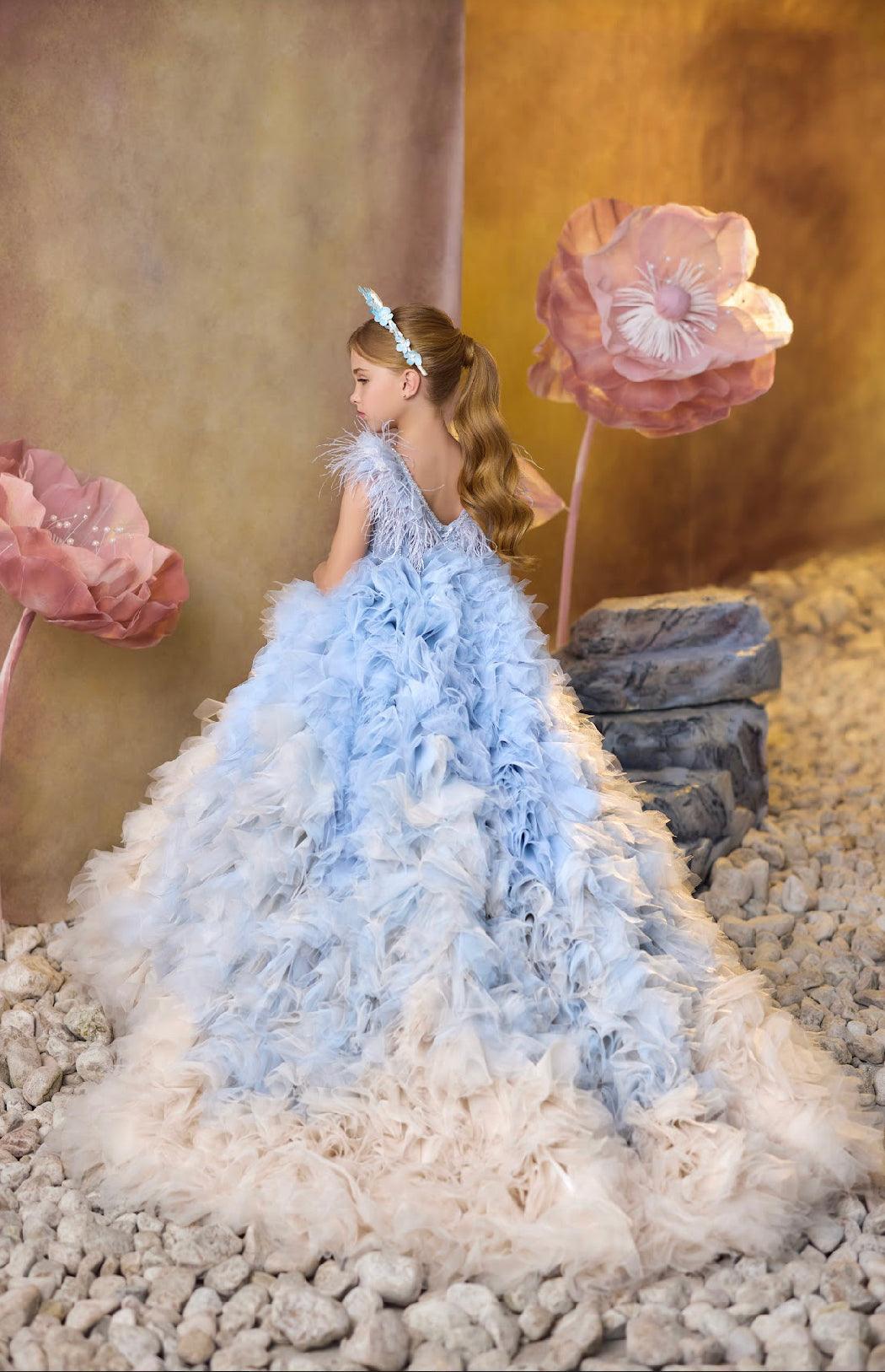 Dreamy Cream and Ruffle Gown