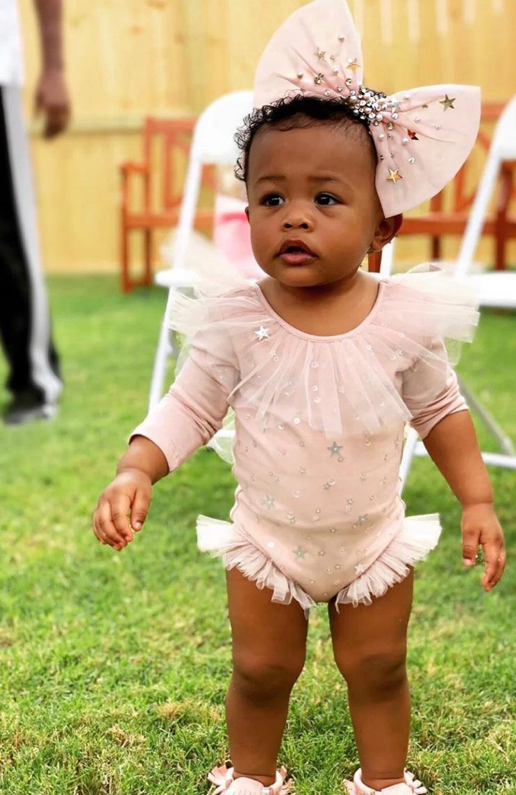 Petite Princess Romper and Hair Bow Combo