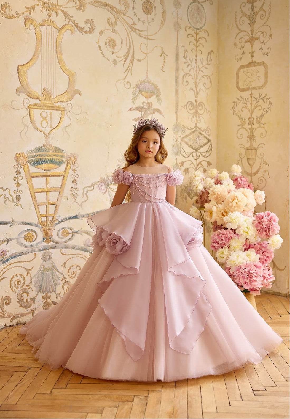 princess kloset dresses Princess Kloset Purple Taffeta Sparkle Sequin Rosette Pageant Party Dress Girl 4