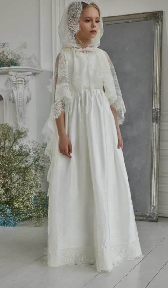 vintage lace communion dress Vintage Lace Flower Girl Dresses White Ivory Strasburg Communion Dress