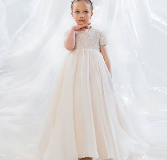 The Celestial Grace Pearl Gown