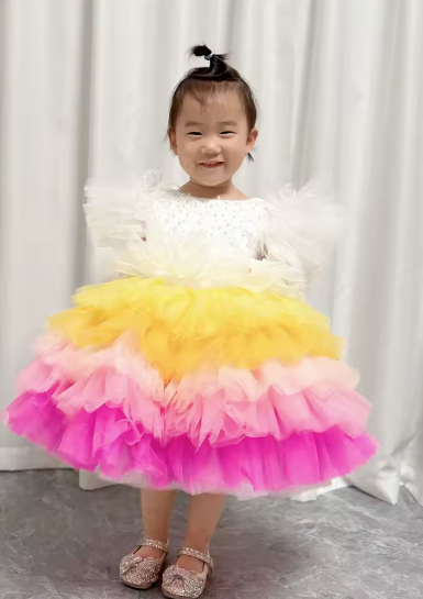 The Angelic Grace Baby Gown & Matching Headpiece