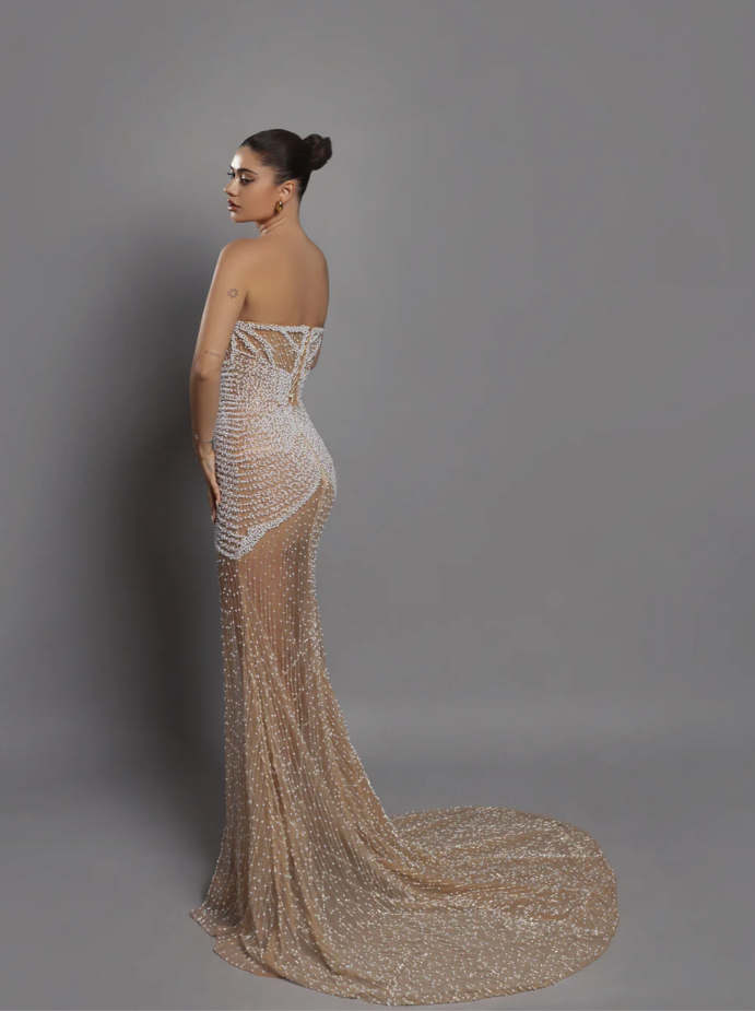 The Celestine Champagne Gown