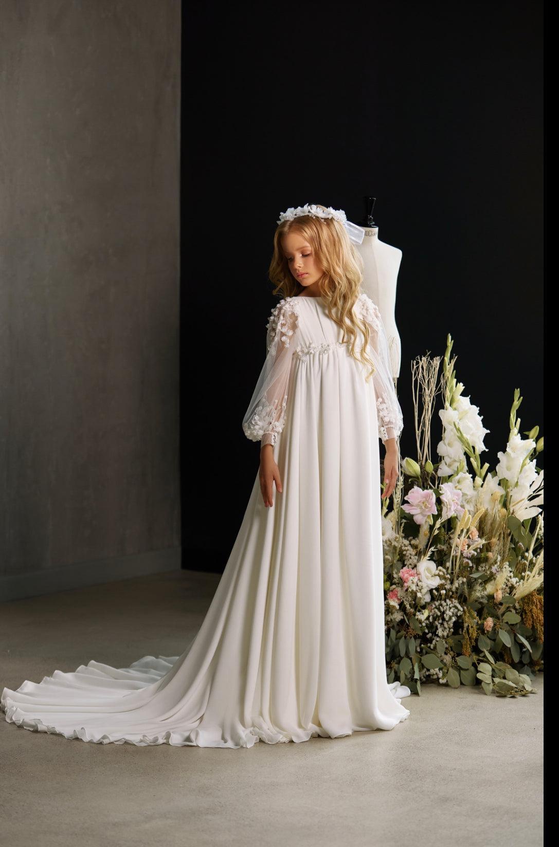 Hamilton CHIFFON LONG COMMUNION DRESS Size 7-8 Hamilton CHIFFON LONG COMMUNION DRESS Size 7-8
