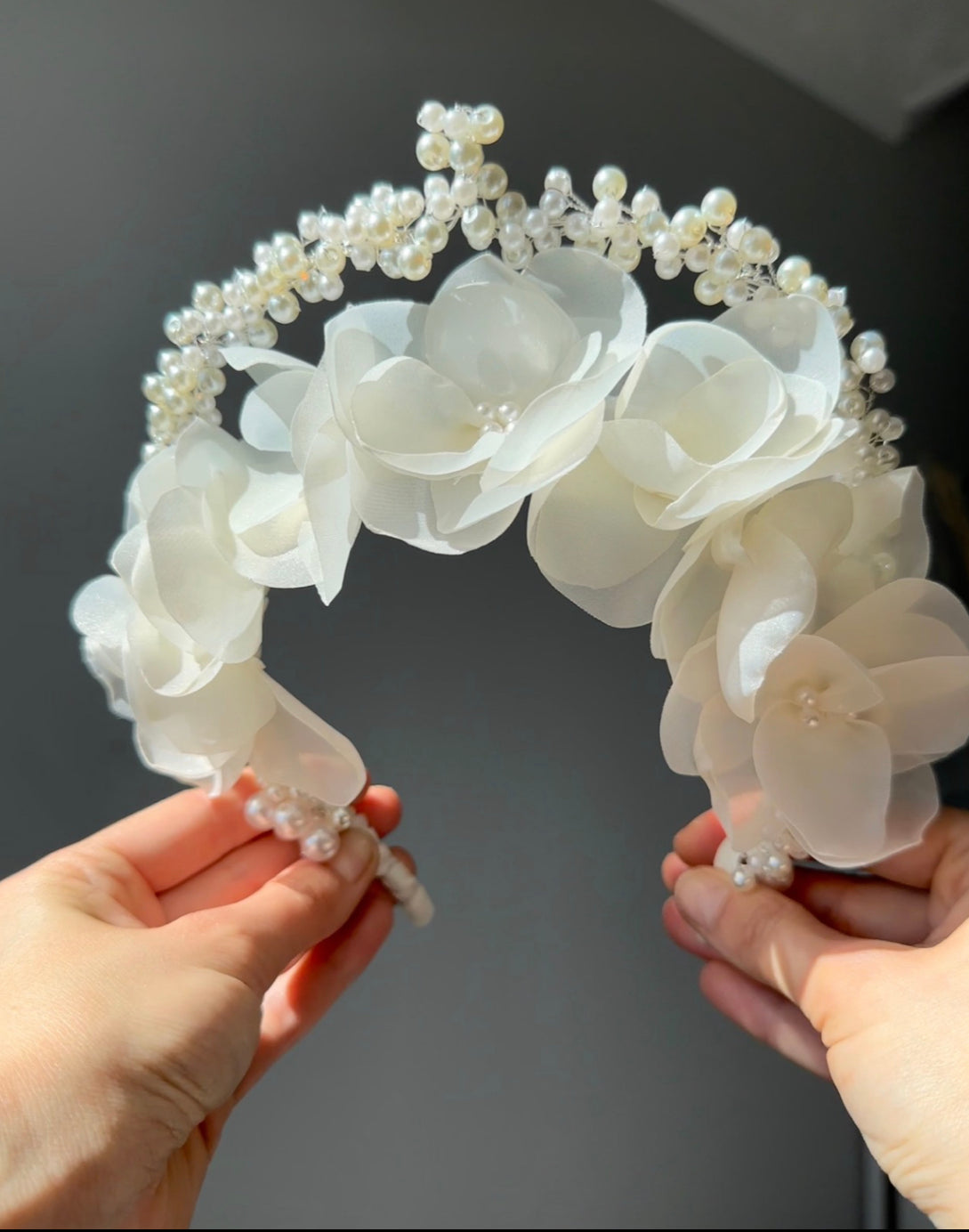 Floral Pearl Majesty Tiara