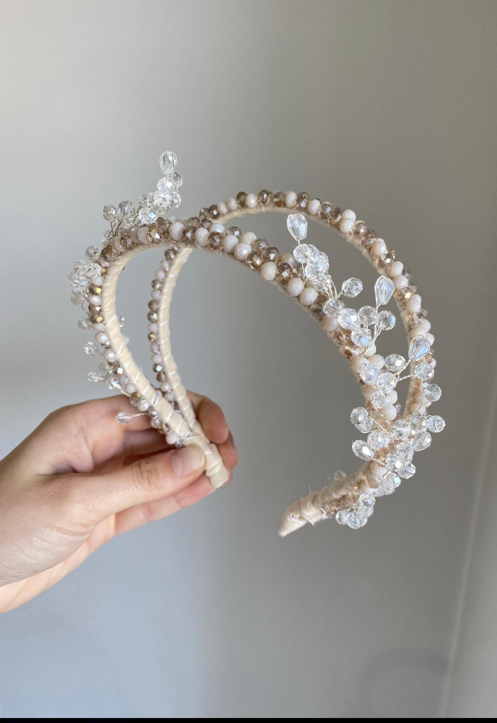 Delicate Pearl and Crystal Tiara Headband