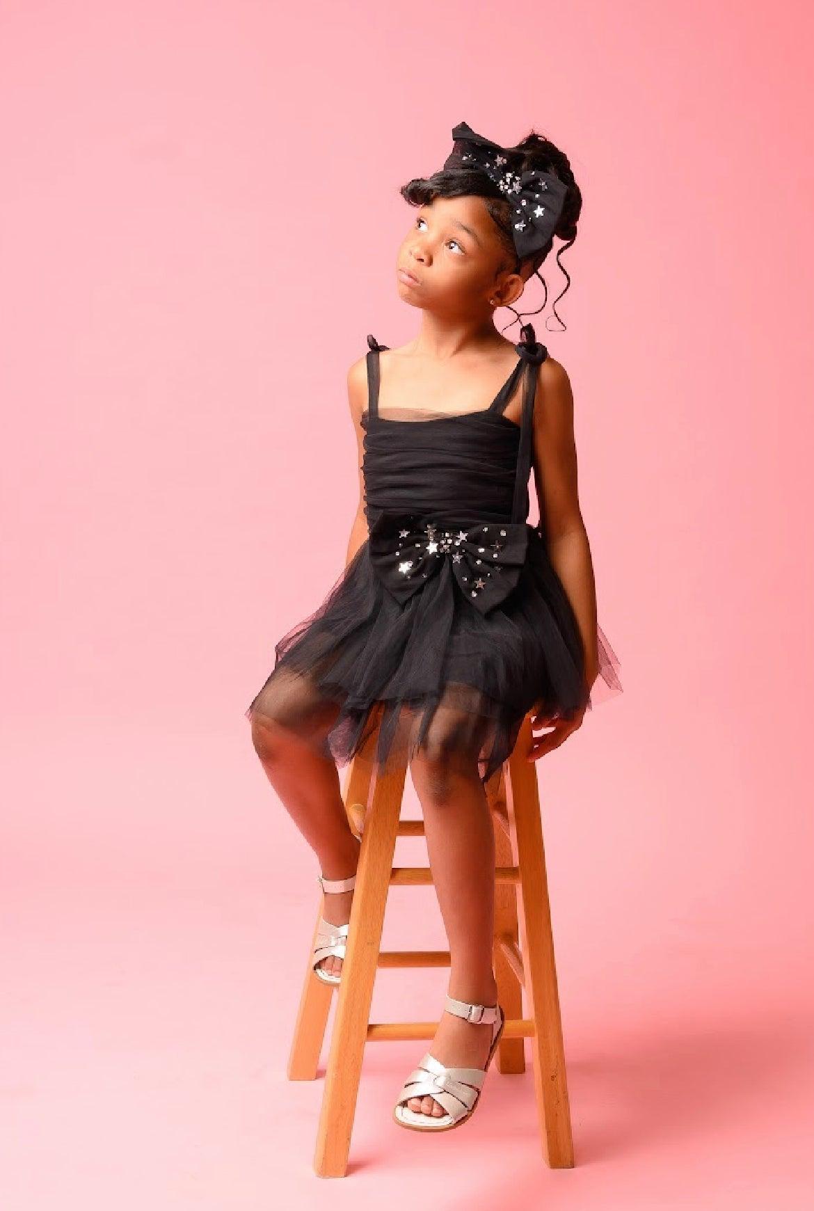 Midnight Star Tutu Dress and Bow Set