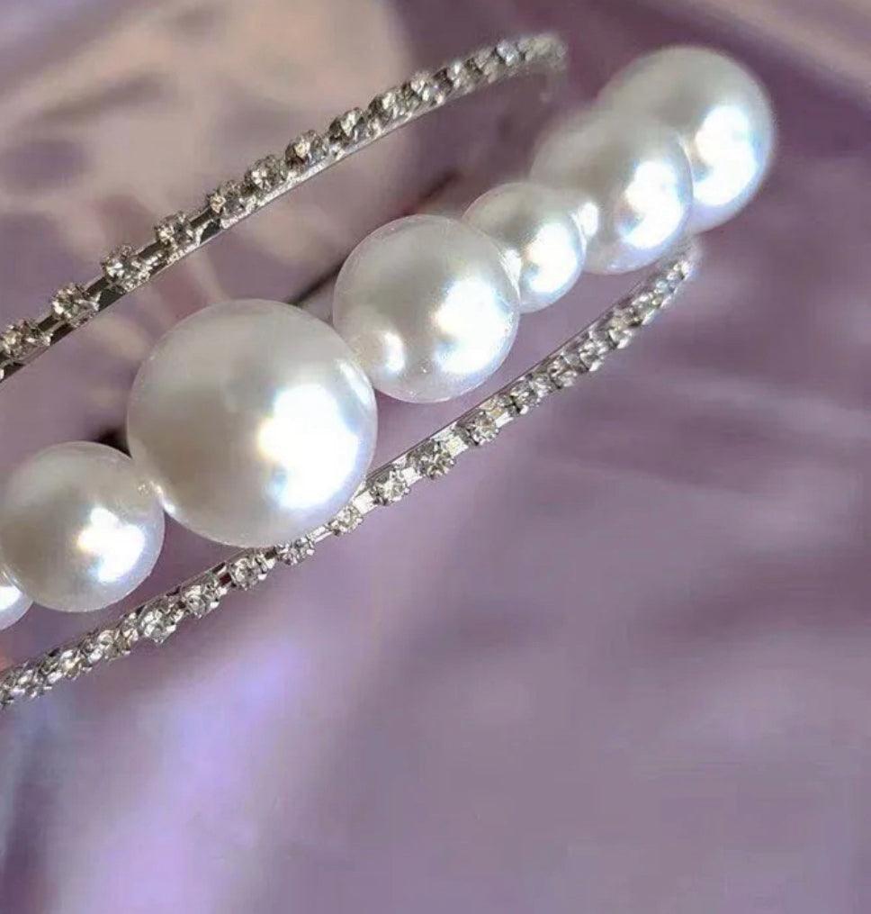 Pearl and Rhinestone Dual-Band Headband