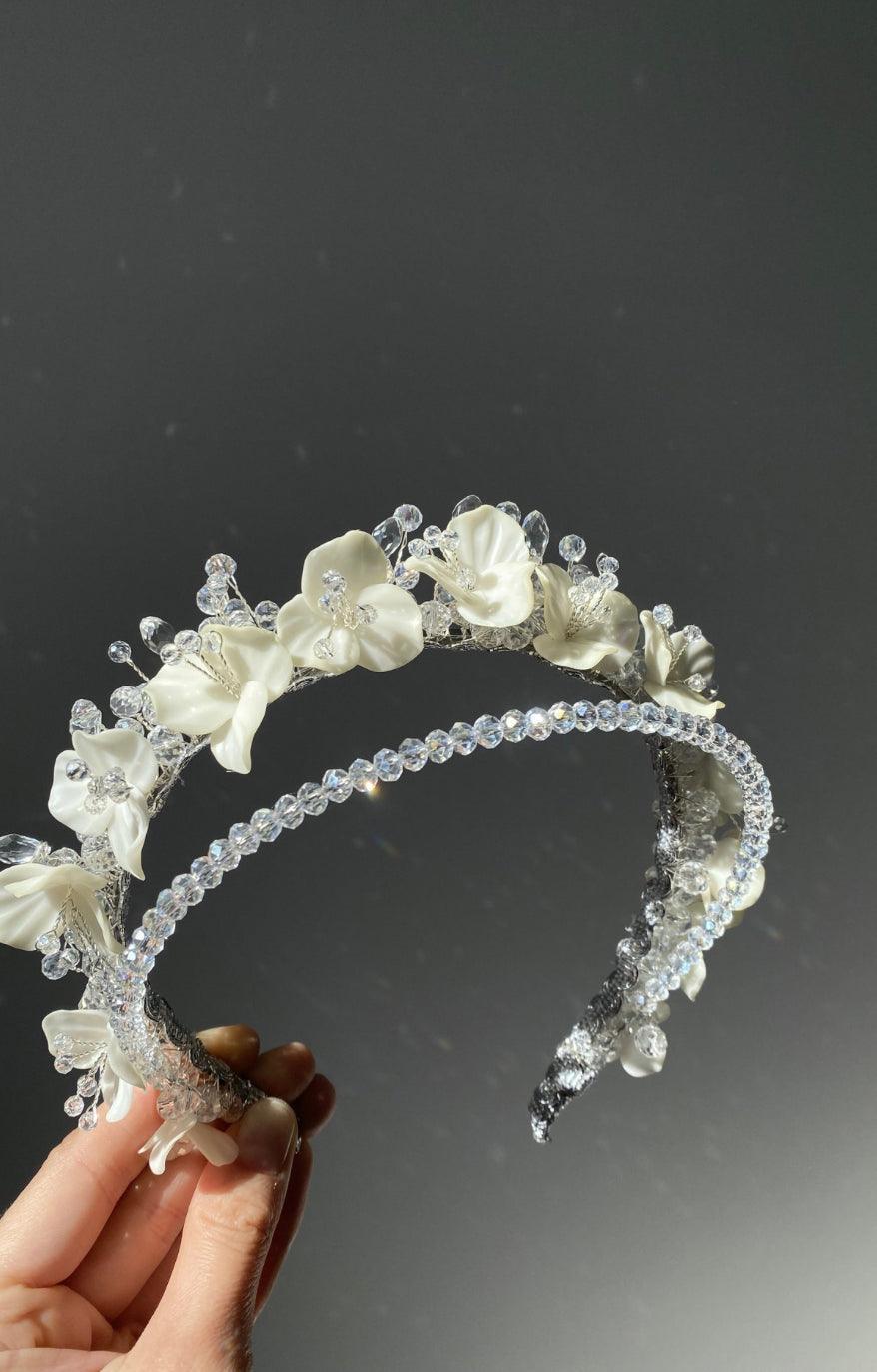 Crystal and Floral Princess Tiara