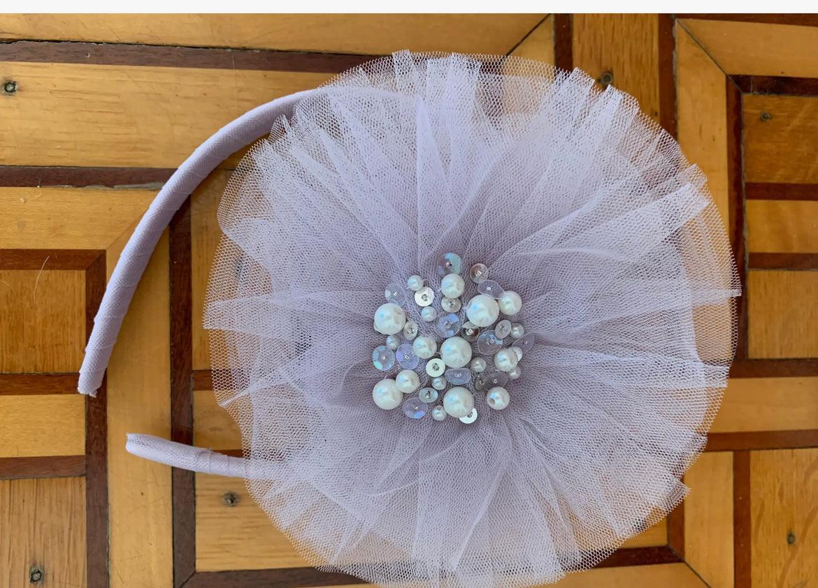 Lavender Tulle Bow Headband