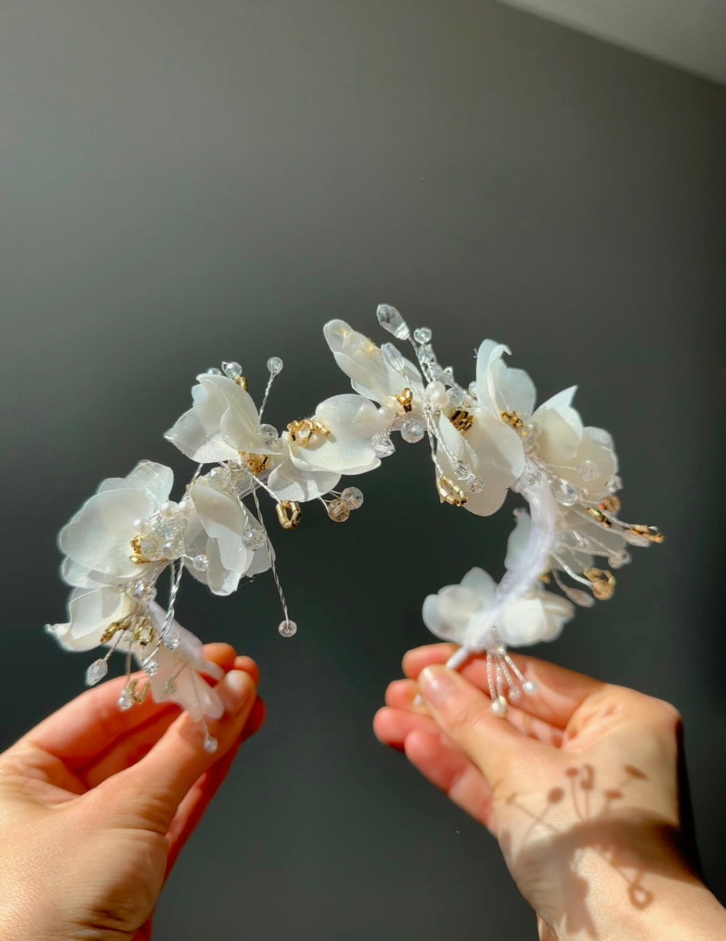 Ethereal White Floral Crown