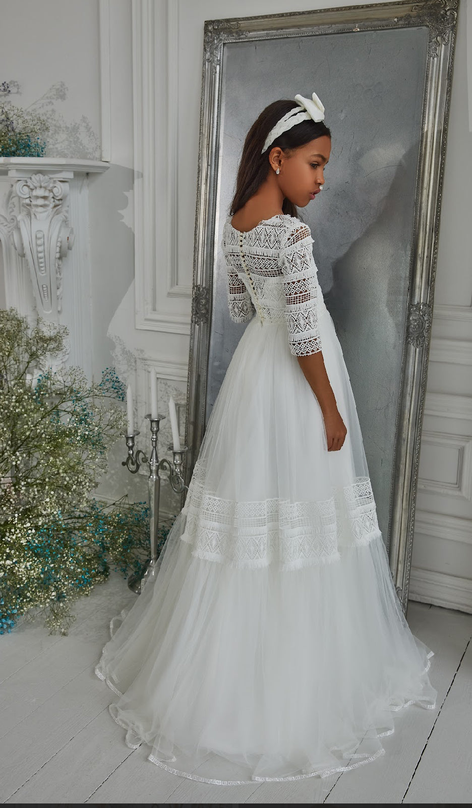 Ethereal Lace Elegance Communion Gown