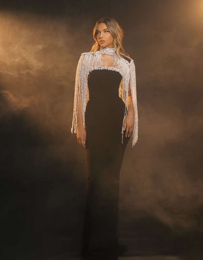 The Celestine Pearl Illusion Gown