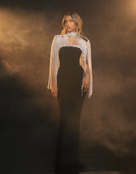 The Celestine Pearl Illusion Gown