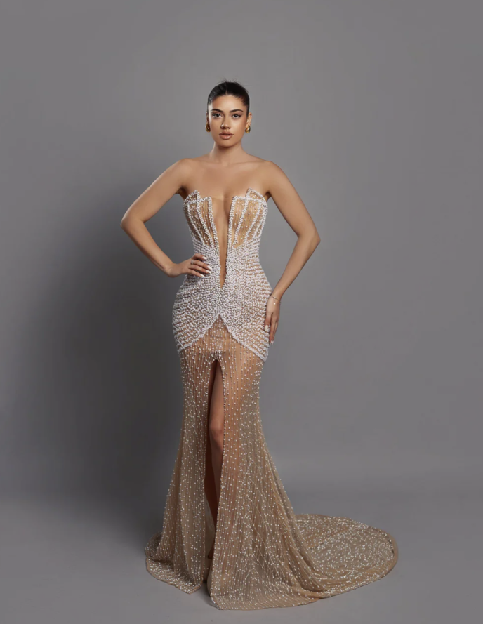 The Celestine Champagne Gown