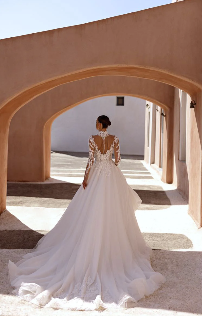 The Celestina Regal High-Neck Gown