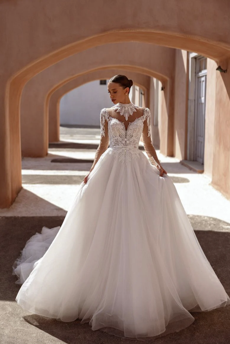 The Celestina Regal High-Neck Gown