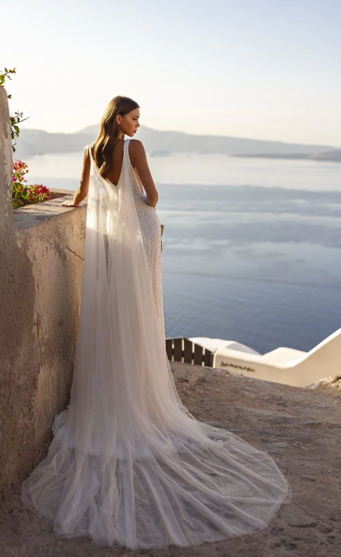 Pearl Mirage Halter Gown