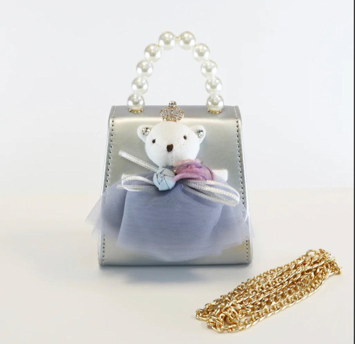 Princess Bear Silver Purse