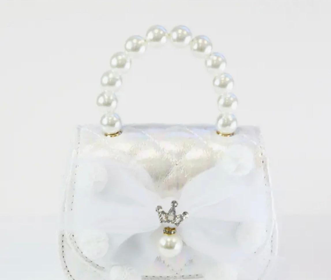 White Pom Pom Purse