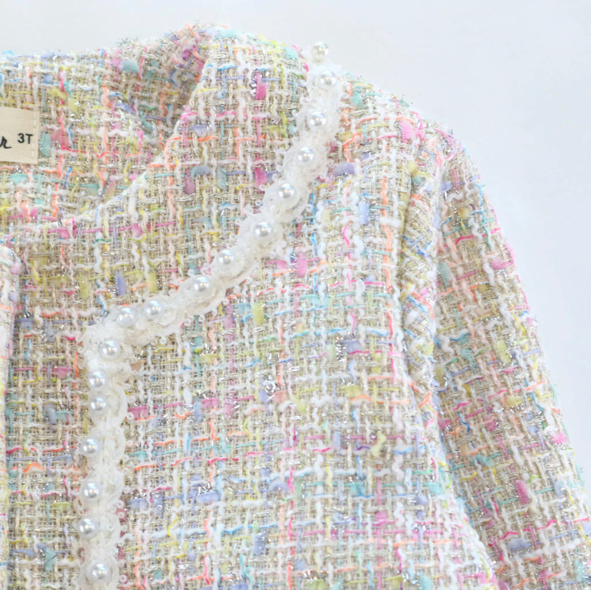 Chic Pastel Tweed Cropped Jacket