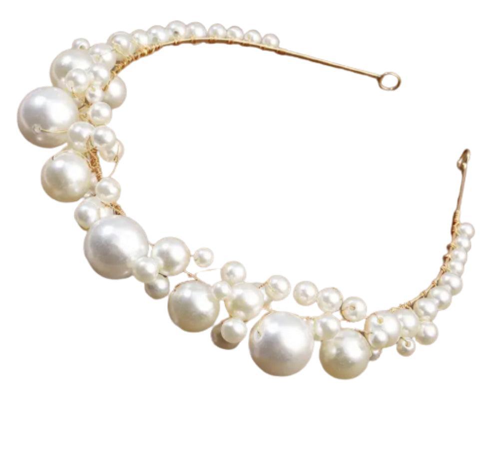 Elegant Pearl Cluster Headband