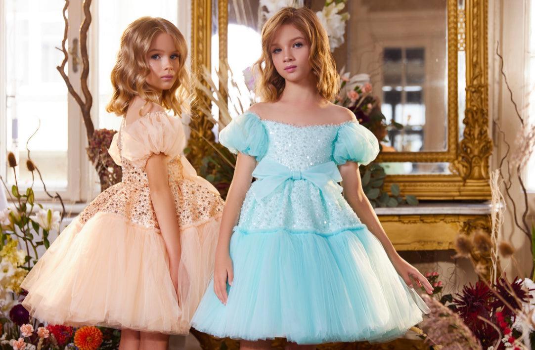 The Aurelia Fairytale Party Dresses – Mint Green & Peach