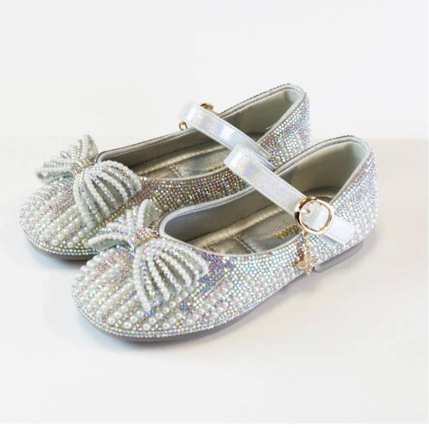 Silver Pearl BowTie Shoes