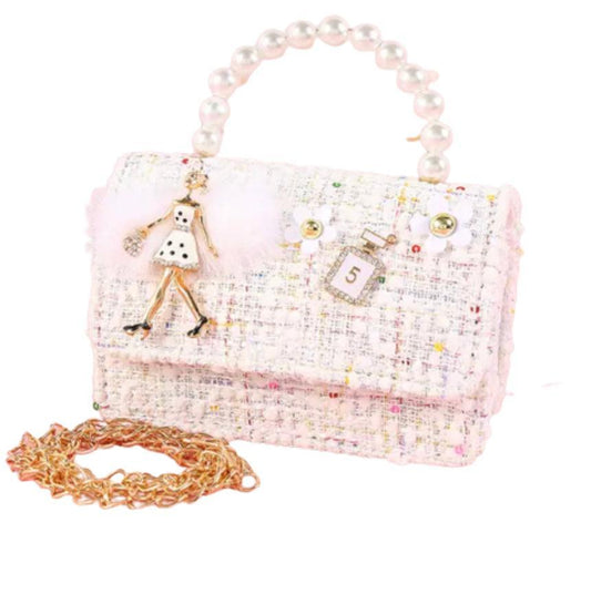 Pink Tweed Princess Purse